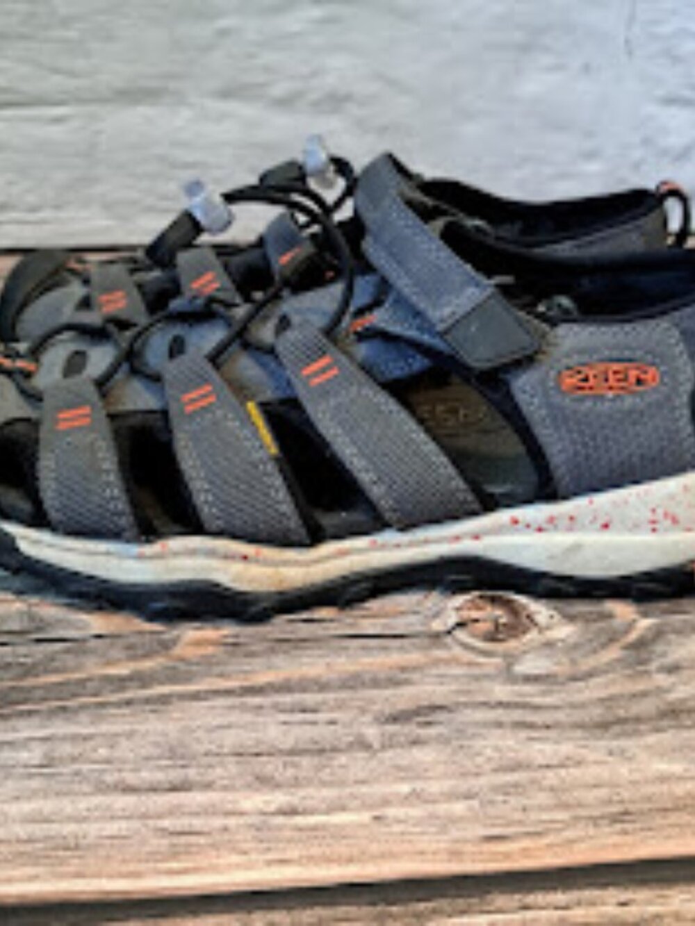 Keen Water Sandals Kids size 4 black grey and red sandals